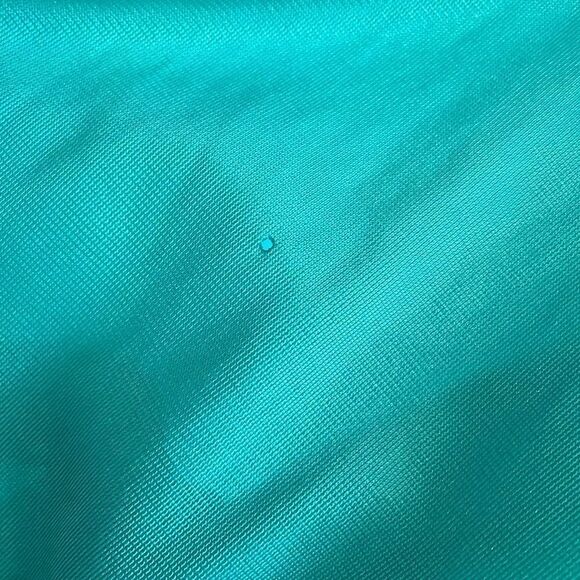 Vtg 60s/70s Gilead turquoise green nylon full length robe with lace details - Picture 6 of 9